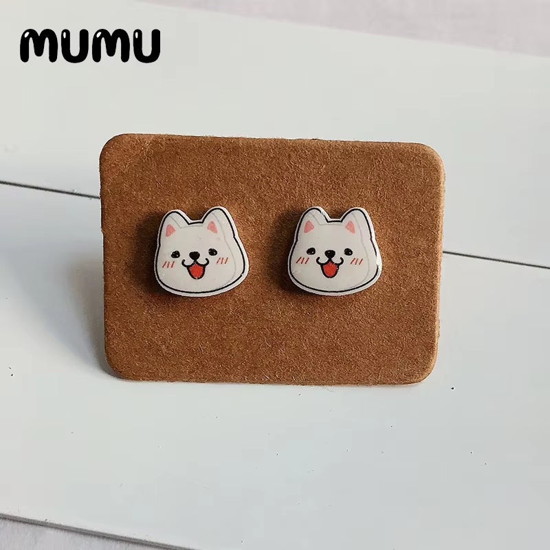 2024 New Stitch Angel Love Stud Earring Valentine Day Epoxy Jewelry Resin Acrylic Earrings Handmade Gifts Girl